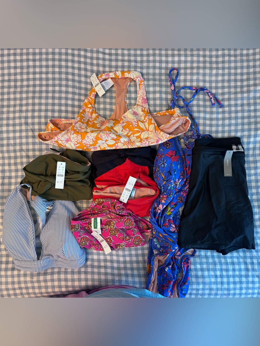 Lot of 8 NEW J. Crew swim tops and bottoms - never worn Size 2X